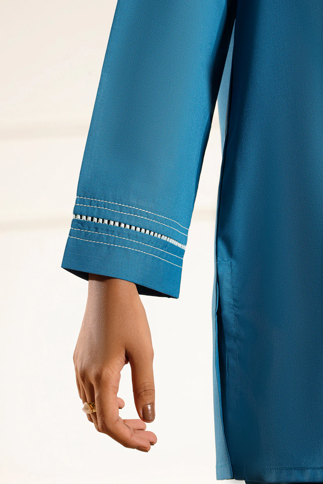 Solid Embroidered Cambric Stitched 2 Piece (Shirt/Trouser) - Image 5