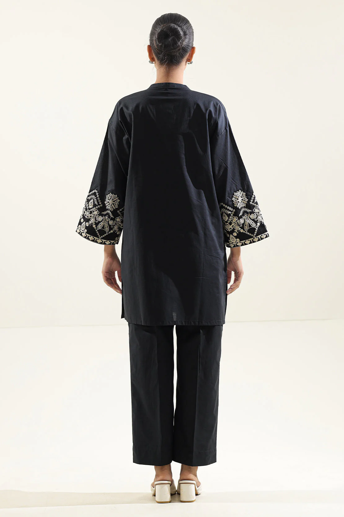 Solid Embroidered Cambric Stitched 2 Piece (Shirt/Trouser) - Image 2