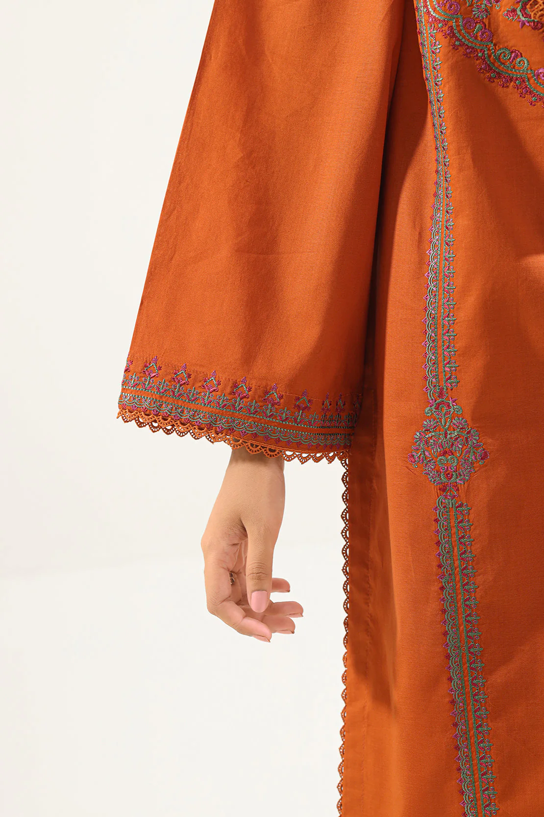 Solid Embroidered Cambric Stitched 2 Piece (Shirt/Trouser) - Image 5