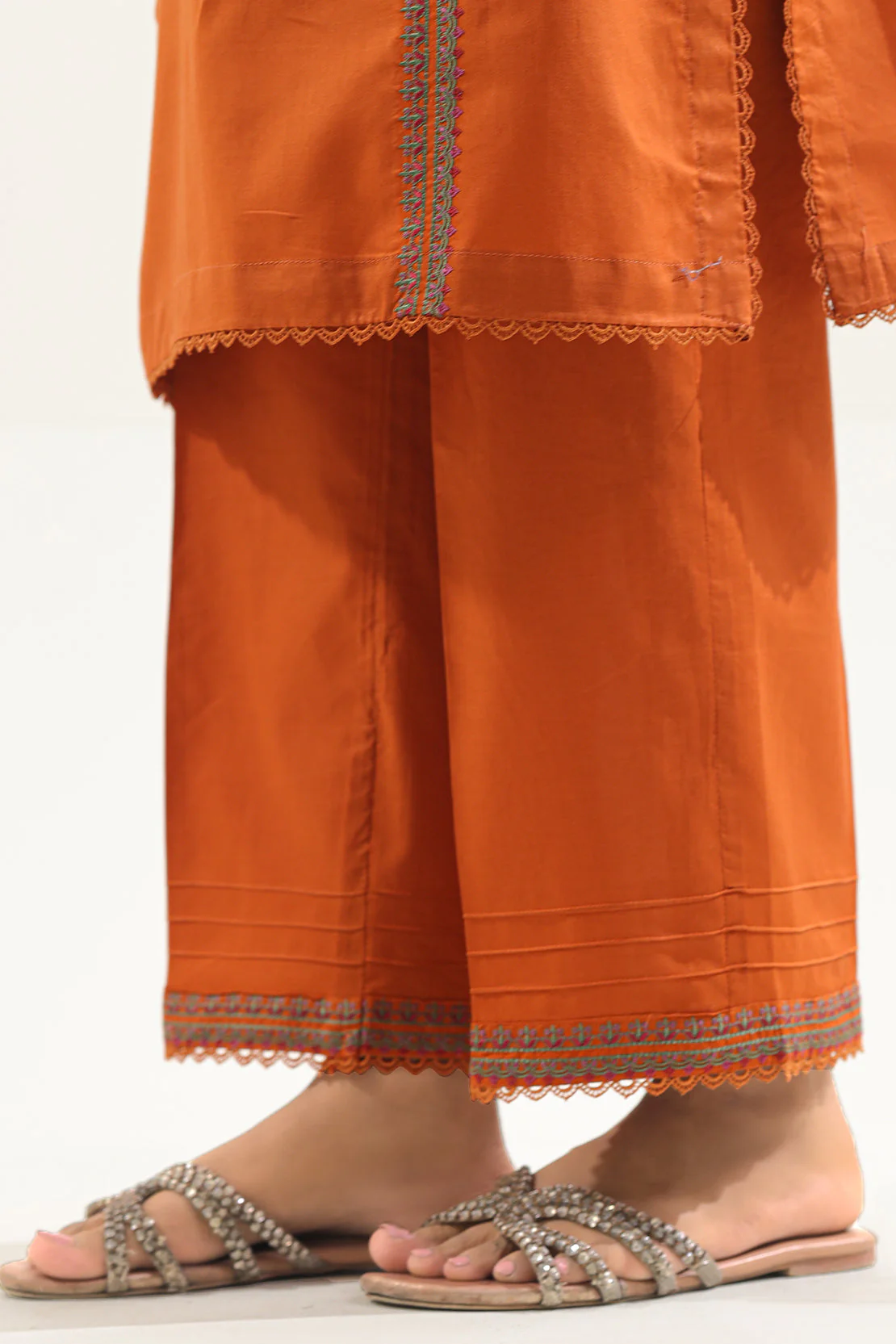 Solid Embroidered Cambric Stitched 2 Piece (Shirt/Trouser) - Image 6