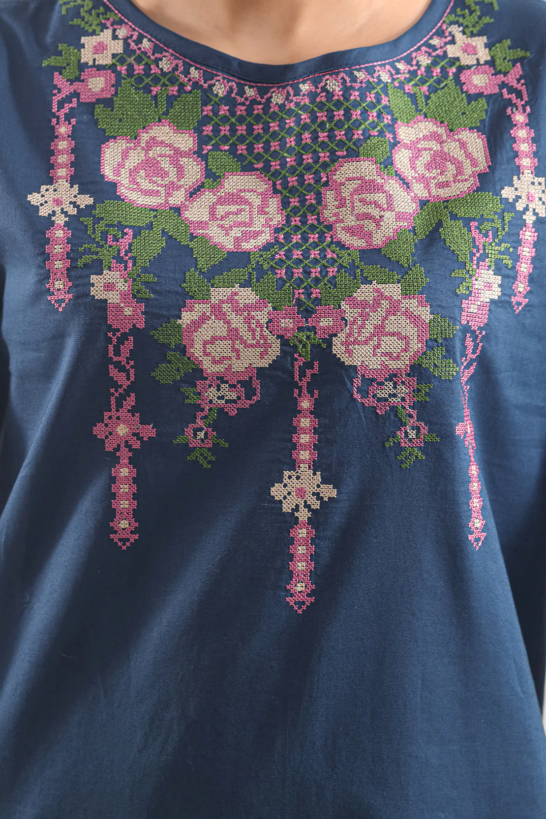 Solid Embroidered Cambric Stitched 2 Piece (Shirt/Trouser) - Image 4