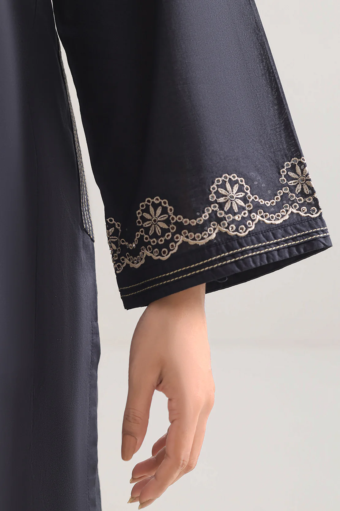 Solid Embroidered Cambric Stitched 2 Piece (Shirt/Trouser) - Image 4