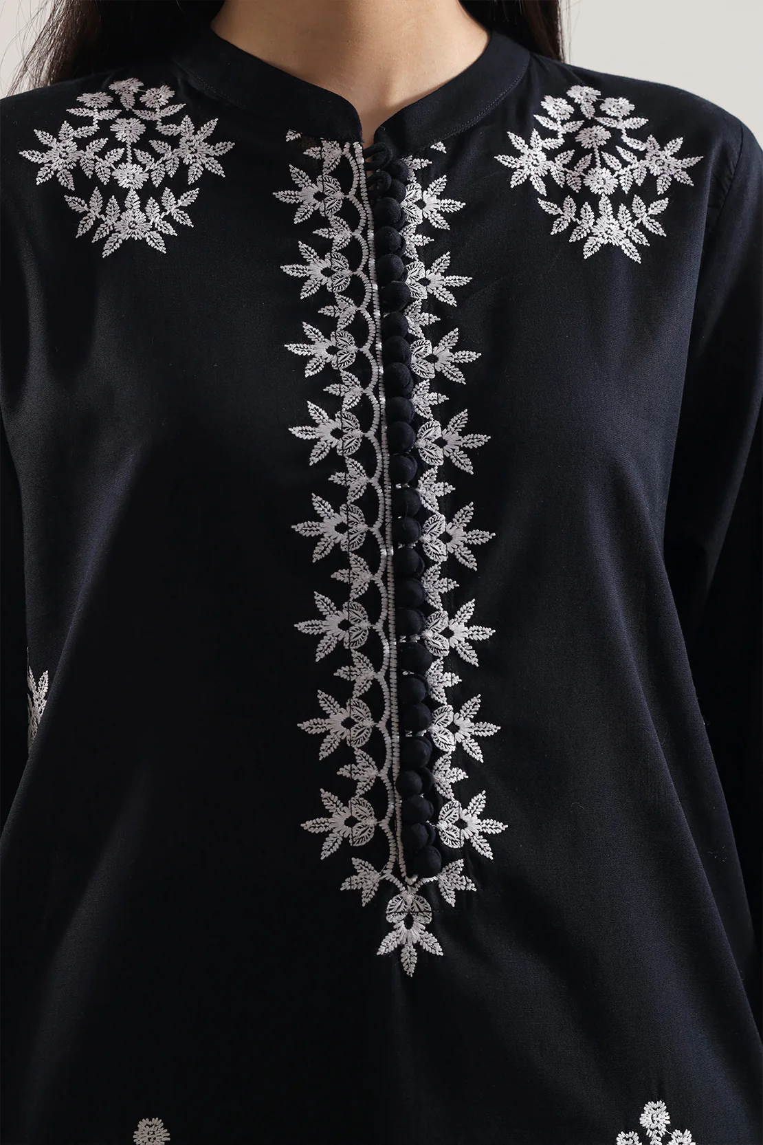 Solid Embroidered Cambric Stitched 2 Piece (Shirt/Trouser) - Image 3