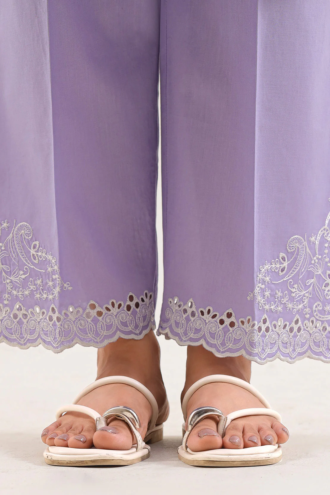 Solid Embroidered Cambric Stitched 2 Piece (Shirt/Trouser) - Image 5