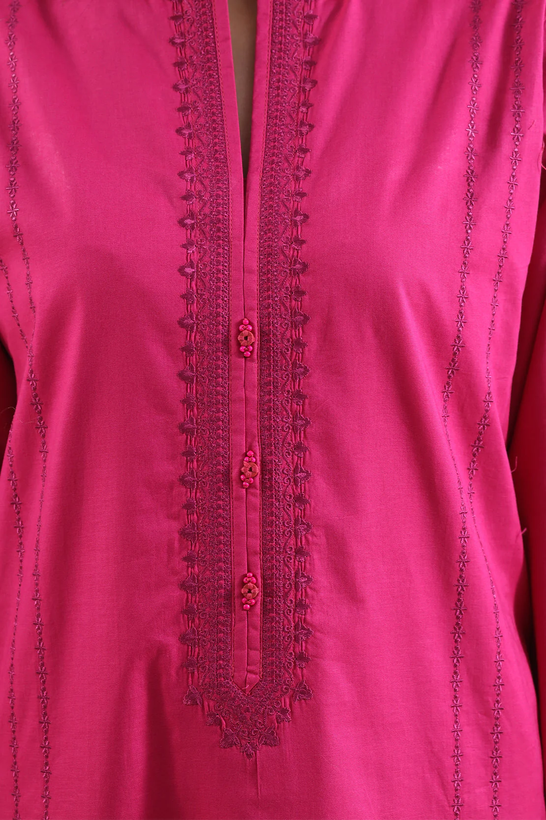 Solid Embroidered Cambric Stitched 2 Piece (Shirt/Trouser) - Image 4