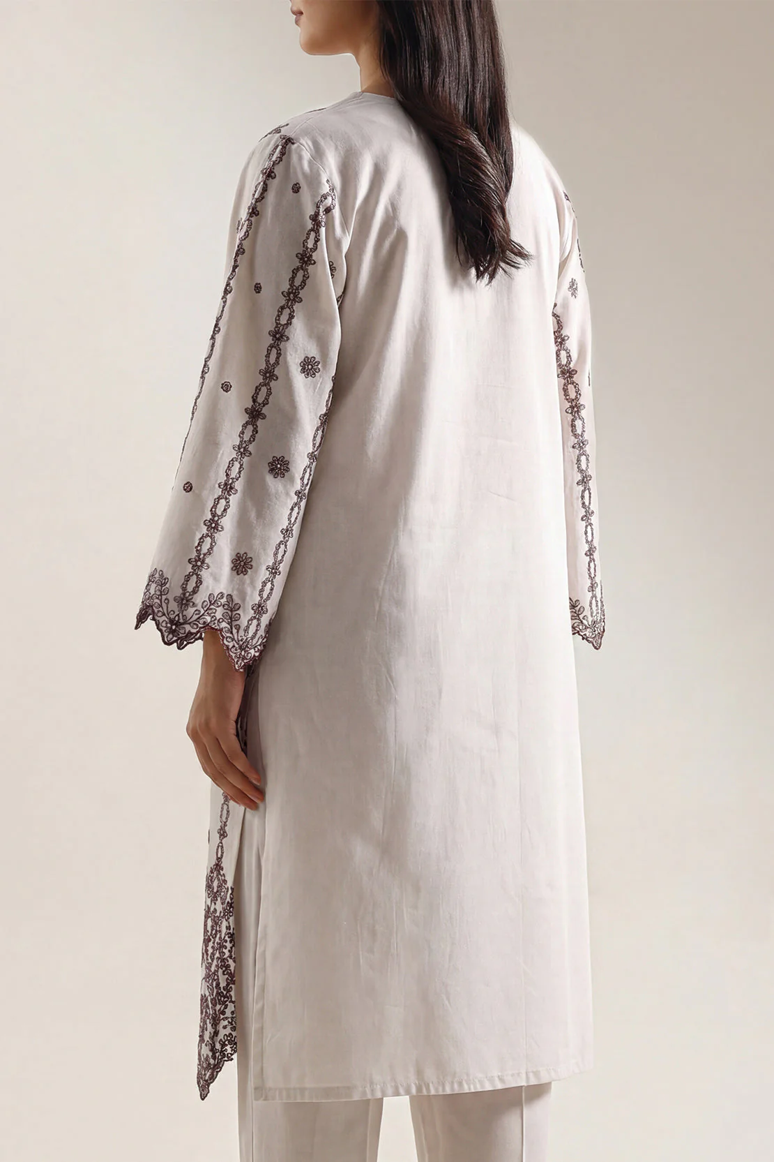 Solid Embroidered Cambric Stitched 2 Piece (Shirt/Trouser) - Image 5
