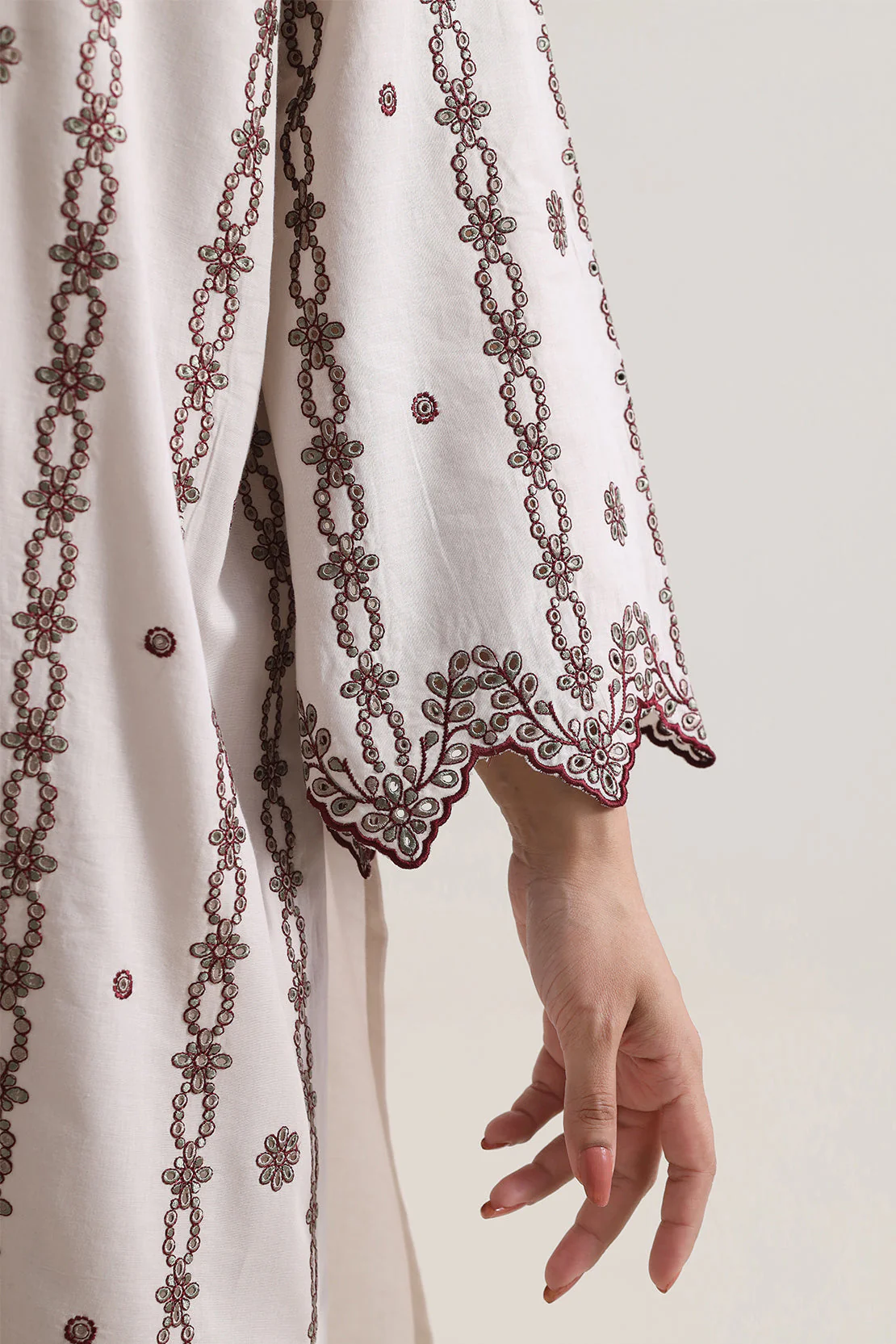Solid Embroidered Cambric Stitched 2 Piece (Shirt/Trouser) - Image 7