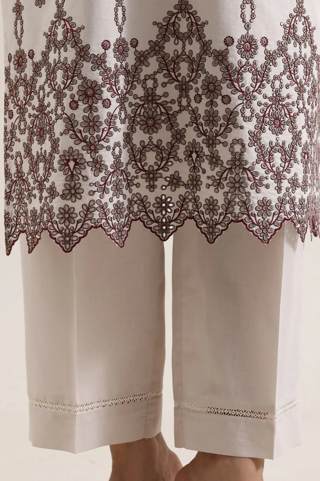 Solid Embroidered Cambric Stitched 2 Piece (Shirt/Trouser) - Image 8