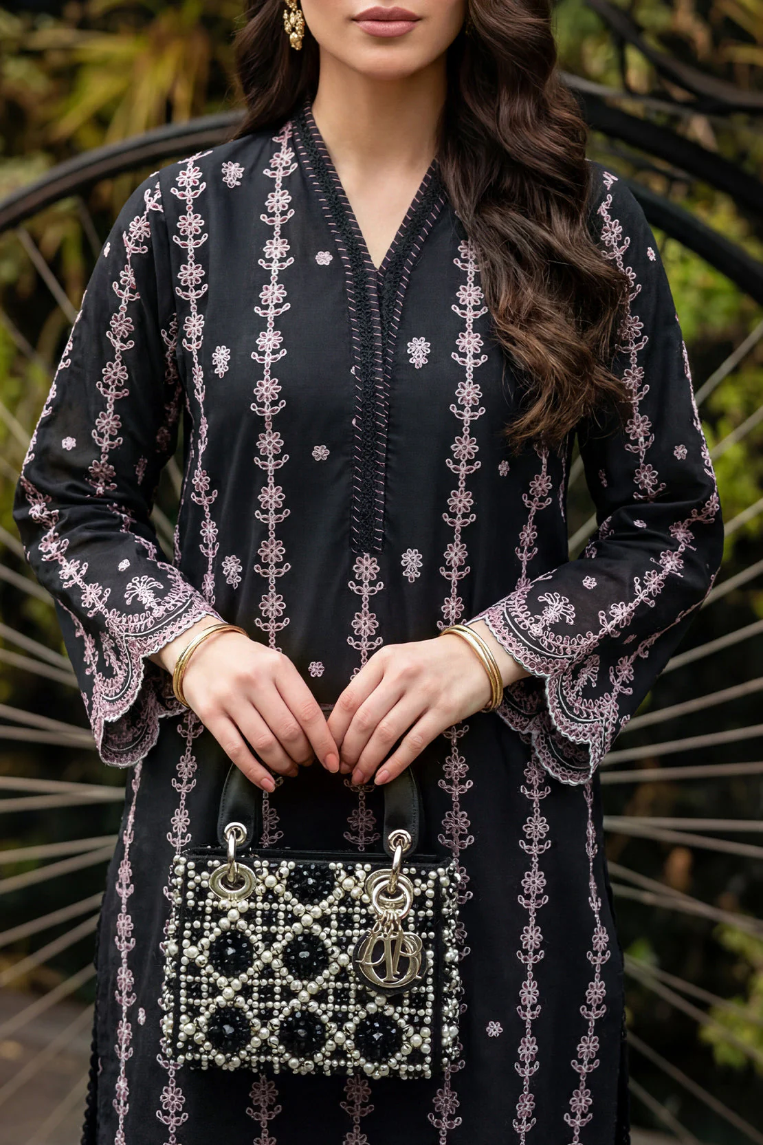 Solid Embroidered Cambric Stitched 2 Piece (Shirt/Trouser) - Image 2