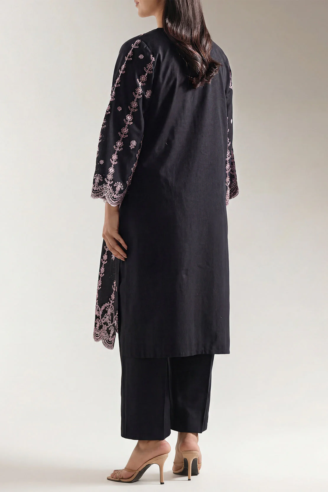 Solid Embroidered Cambric Stitched 2 Piece (Shirt/Trouser) - Image 5