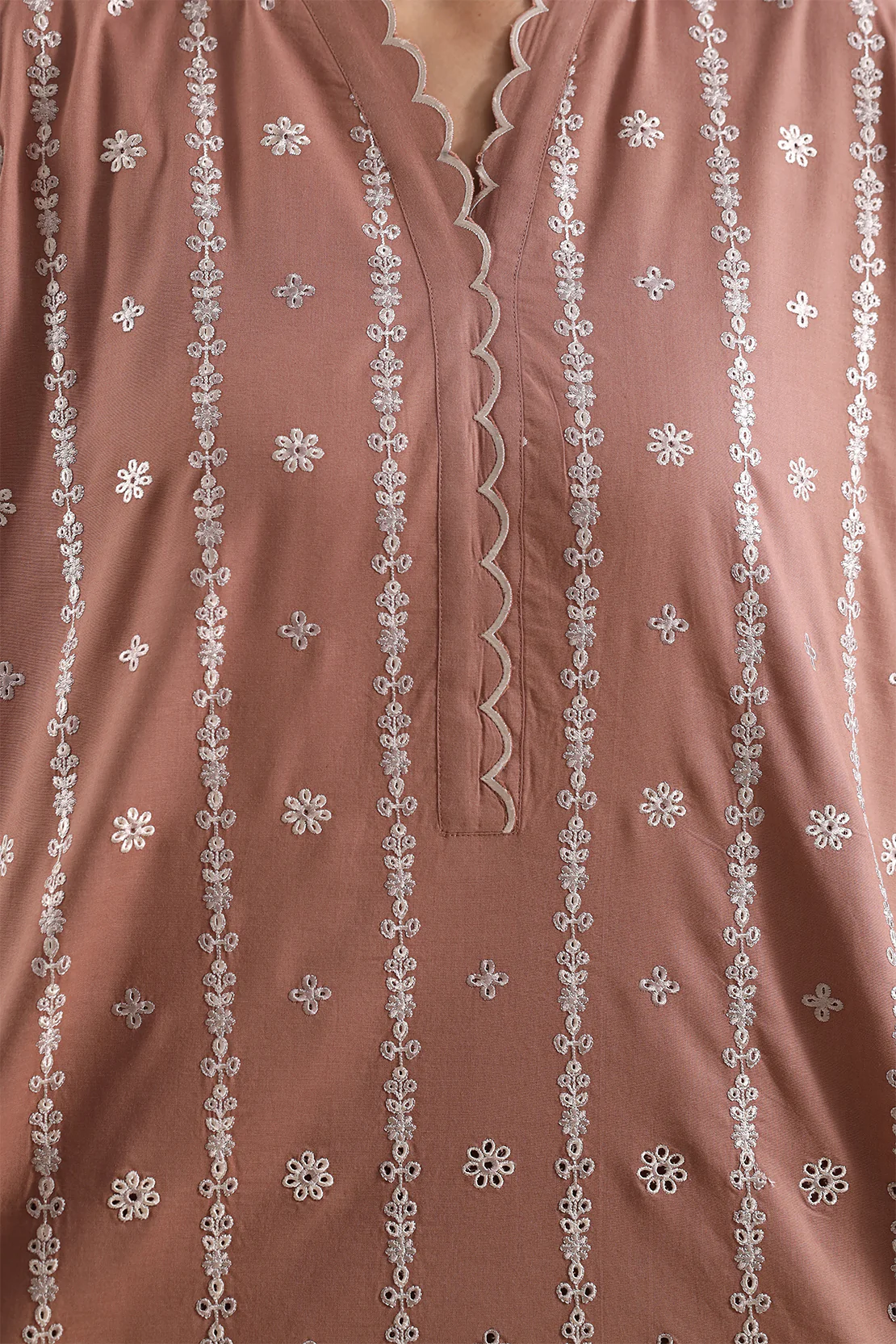 Solid Embroidered Cambric Stitched 2 Piece (Shirt/Trouser) - Image 6