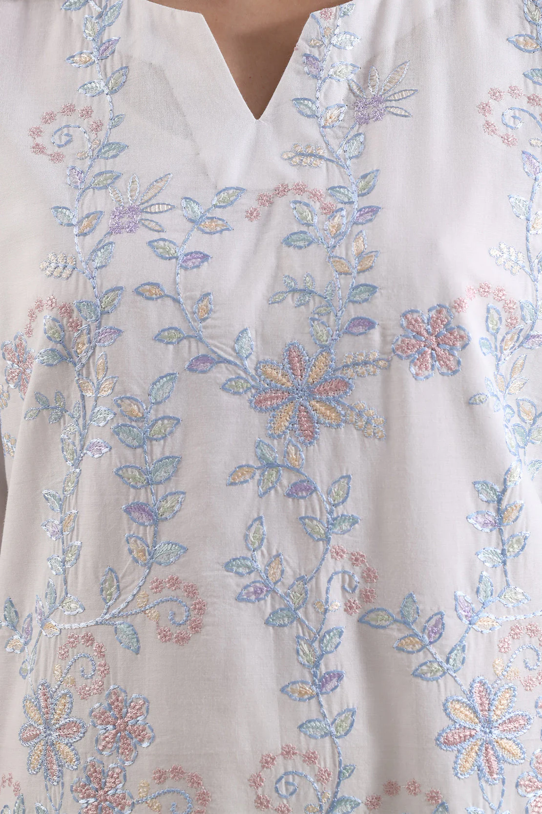 Solid Embroidered Cambric Stitched 2 Piece (Shirt/Trouser) - Image 5