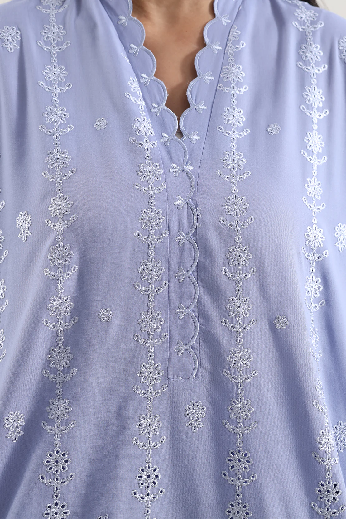 Solid Embroidered Cambric Stitched 2 Piece (Shirt/Trouser) - Image 5
