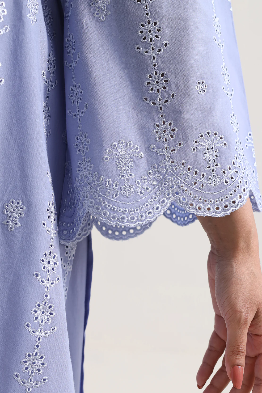 Solid Embroidered Cambric Stitched 2 Piece (Shirt/Trouser) - Image 6
