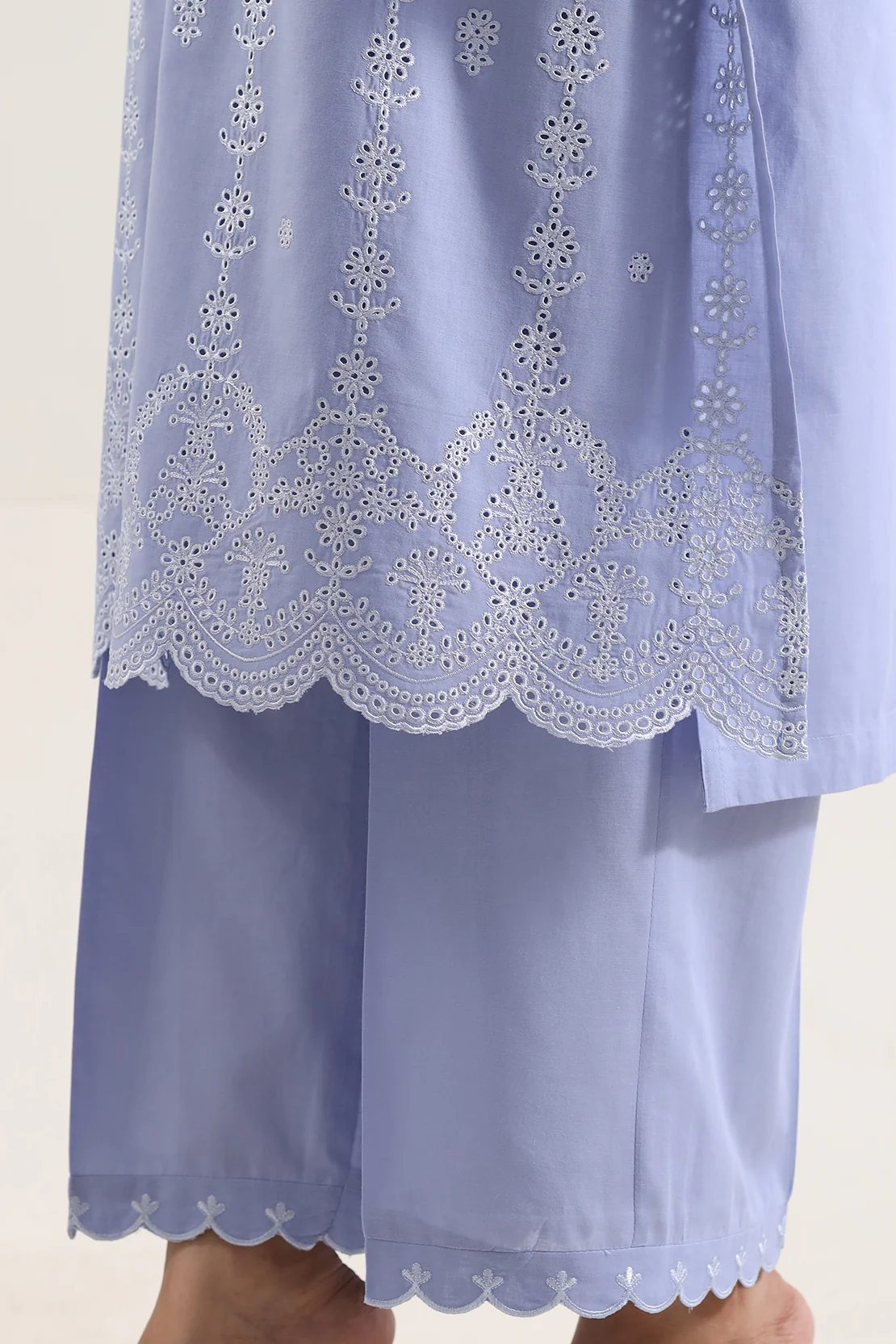 Solid Embroidered Cambric Stitched 2 Piece (Shirt/Trouser) - Image 7