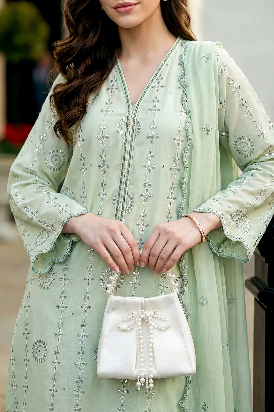 Solid Embroidered Cambric Stitched 2 Piece (Shirt/Trouser) - Image 4