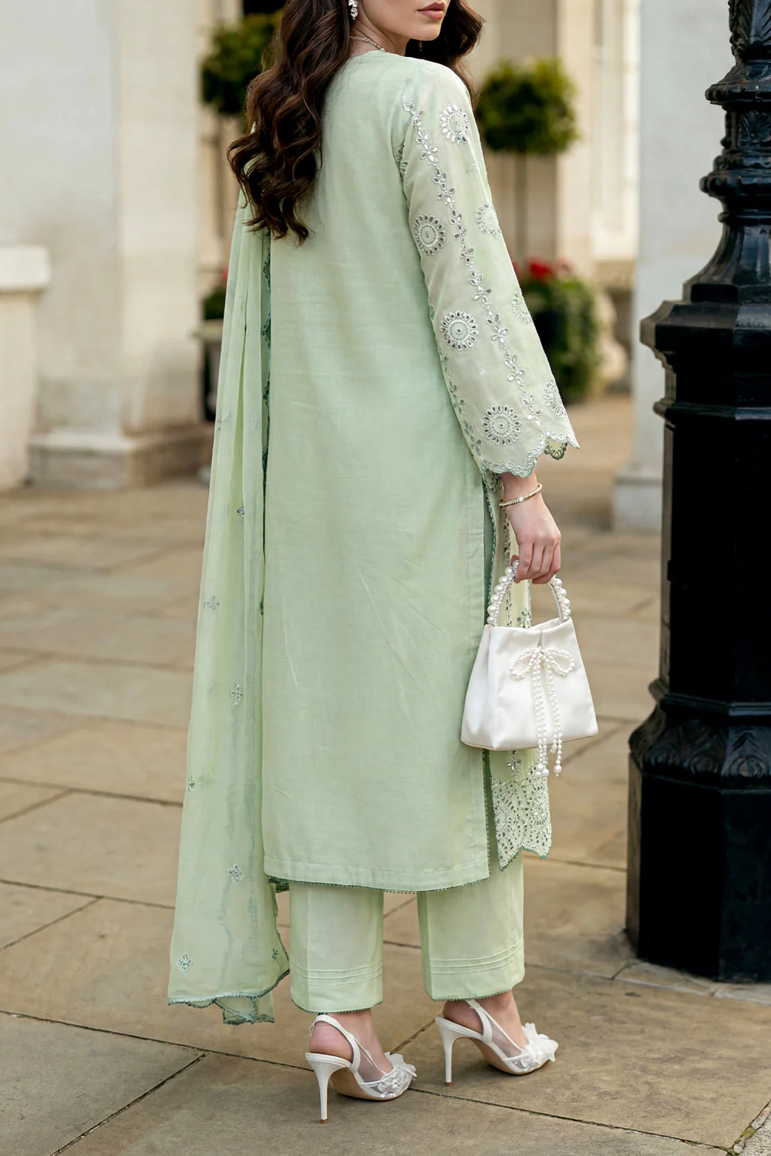 Solid Embroidered Cambric Stitched 2 Piece (Shirt/Trouser) - Image 5