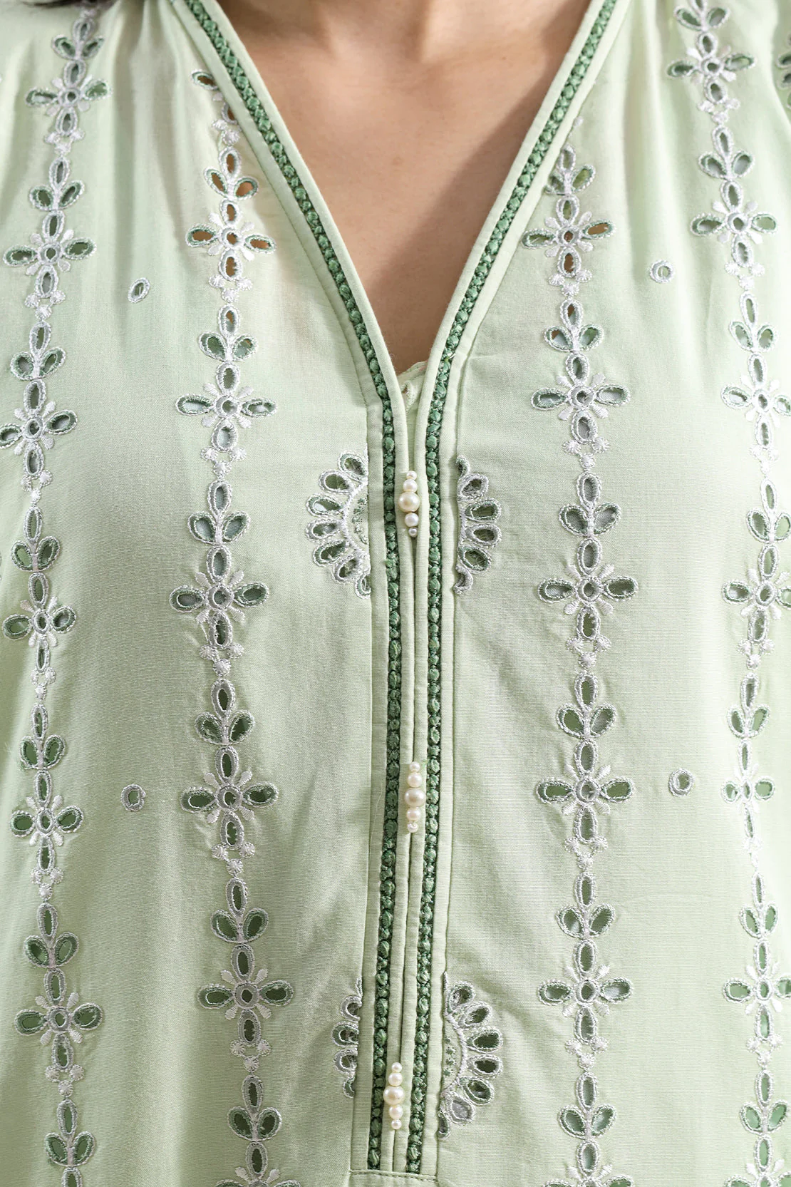 Solid Embroidered Cambric Stitched 2 Piece (Shirt/Trouser) - Image 6