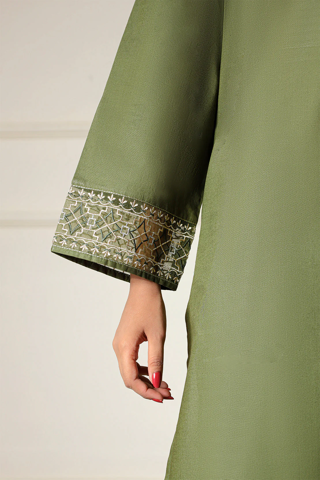 Solid Embroidered Cambric Stitched 2 Piece (Shirt/Trouser) - Image 7