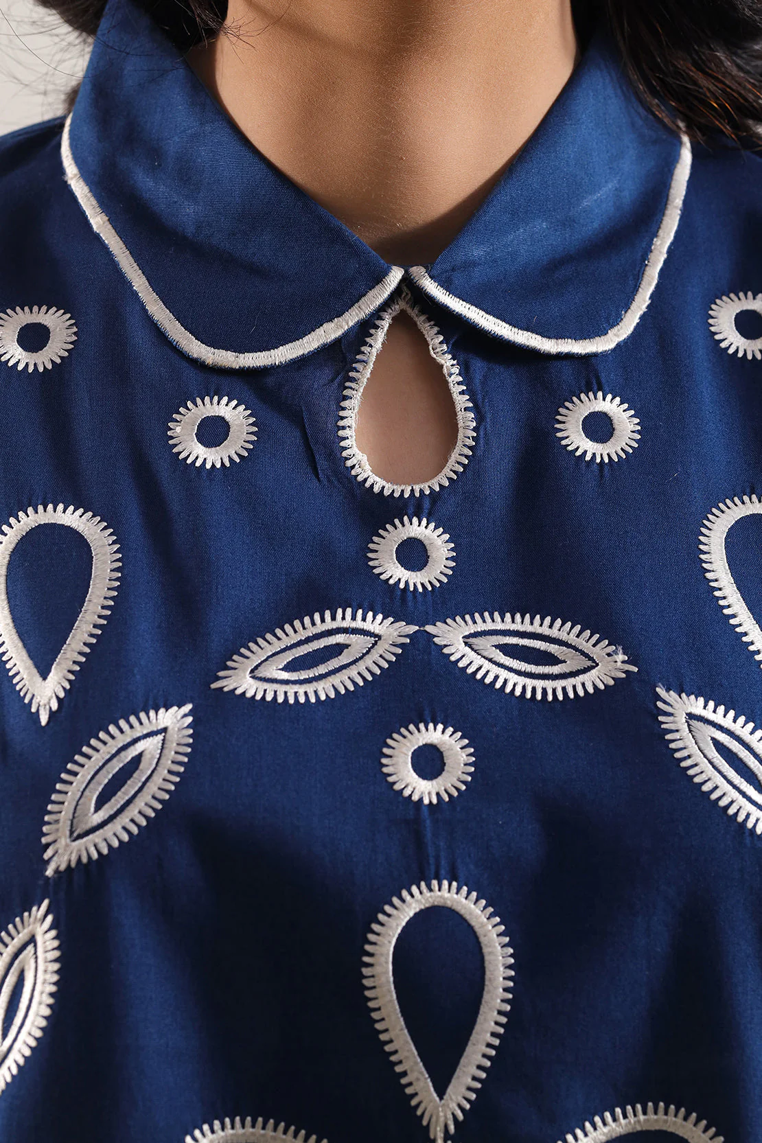 Solid Embroidered Cambric Stitched Shirt - Image 3