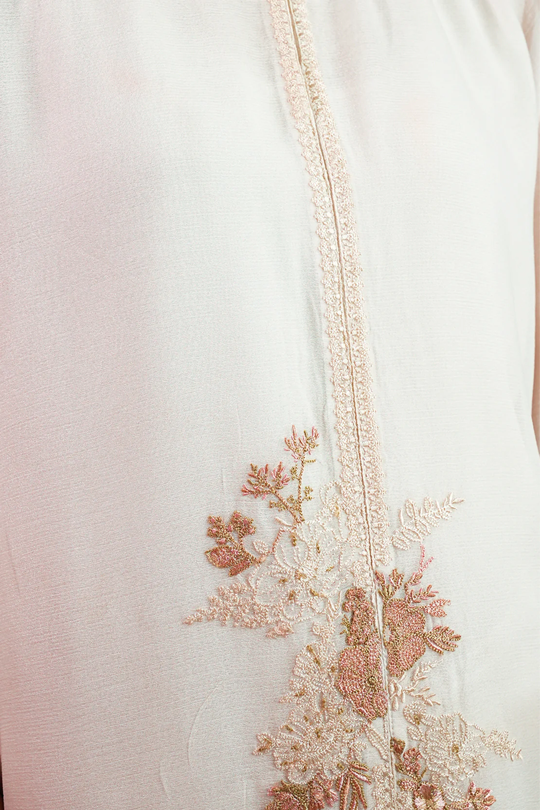 Solid Embroidered Chiffon Stitched 3 Piece - Image 3