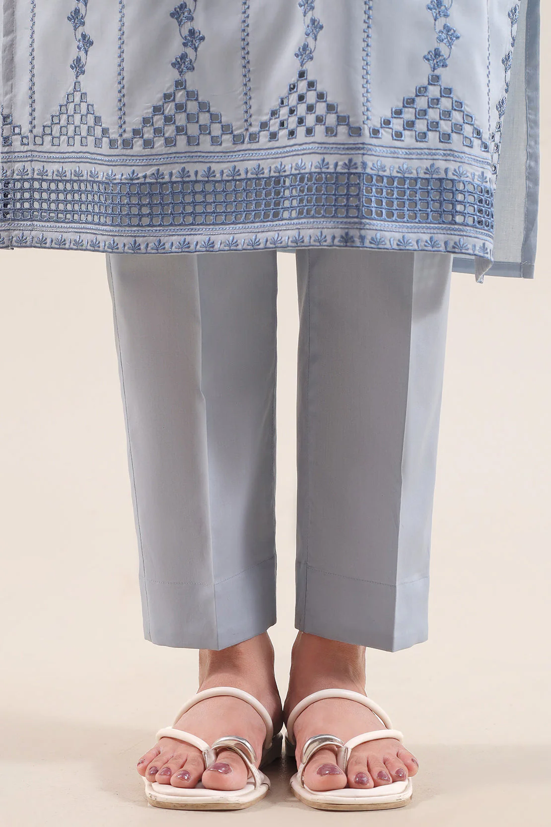 Solid Embroidered Cotton Dobby Stitched 2 Piece (Shirt/Trouser) - Image 6