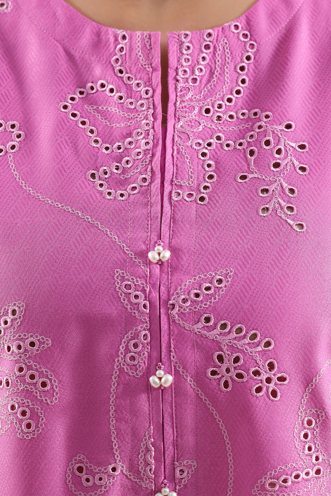 Solid Embroidered Cotton Dobby Stitched 2 Piece (Shirt/Trouser) - Image 3