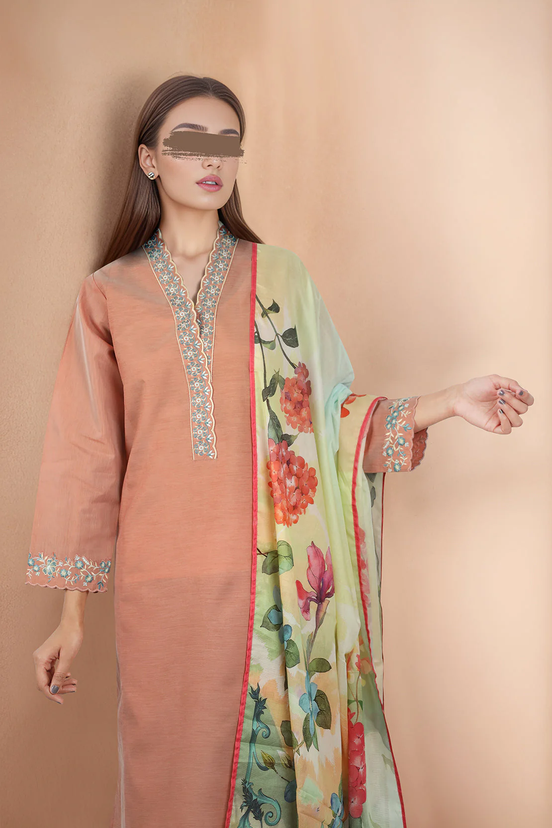 Solid Embroidered Cotton Filament Stitched 2 Piece (Shirt/Trouser) - Image 2