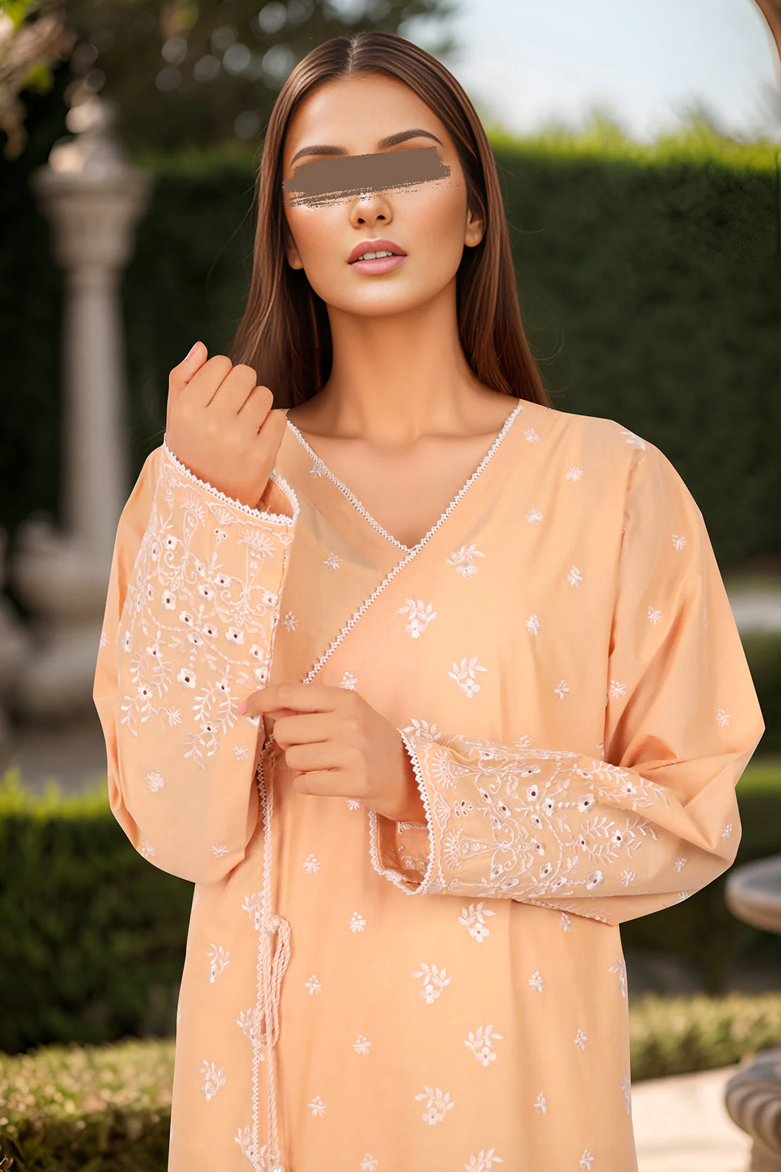Solid Embroidered Cotton Stitched 2 Piece (Shirt/Trouser) - Image 3