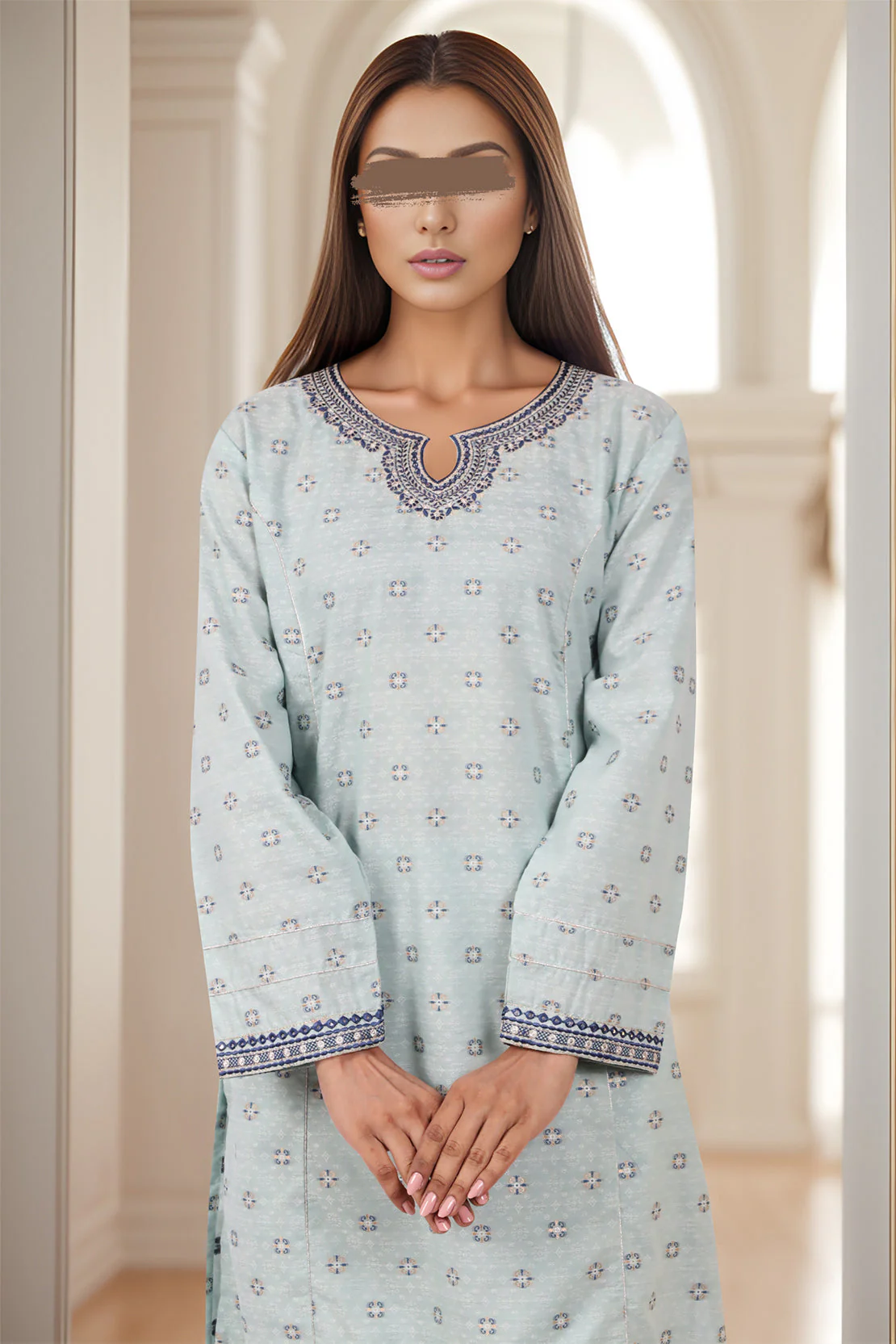 Embroidered Cotton Stitched 2 Piece (Shirt/Trouser) - Image 3