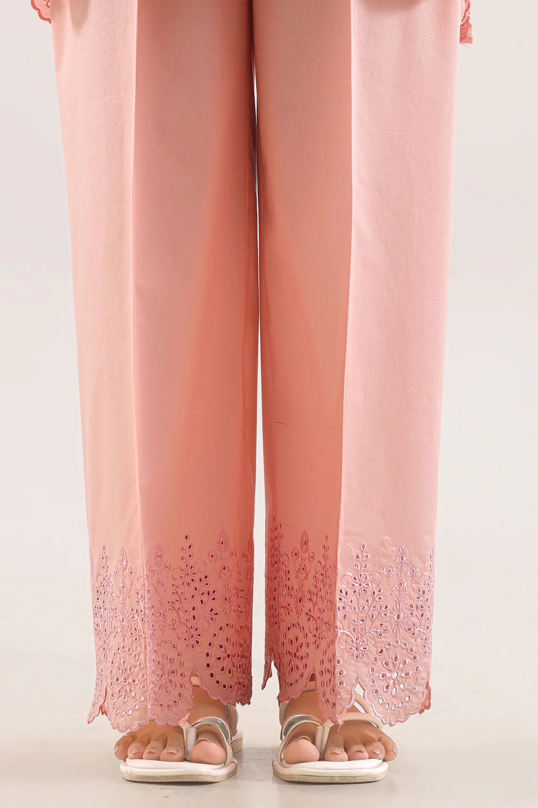 Solid Embroidered Cotton Stitched 2 Piece (Shirt/Trouser) - Image 4