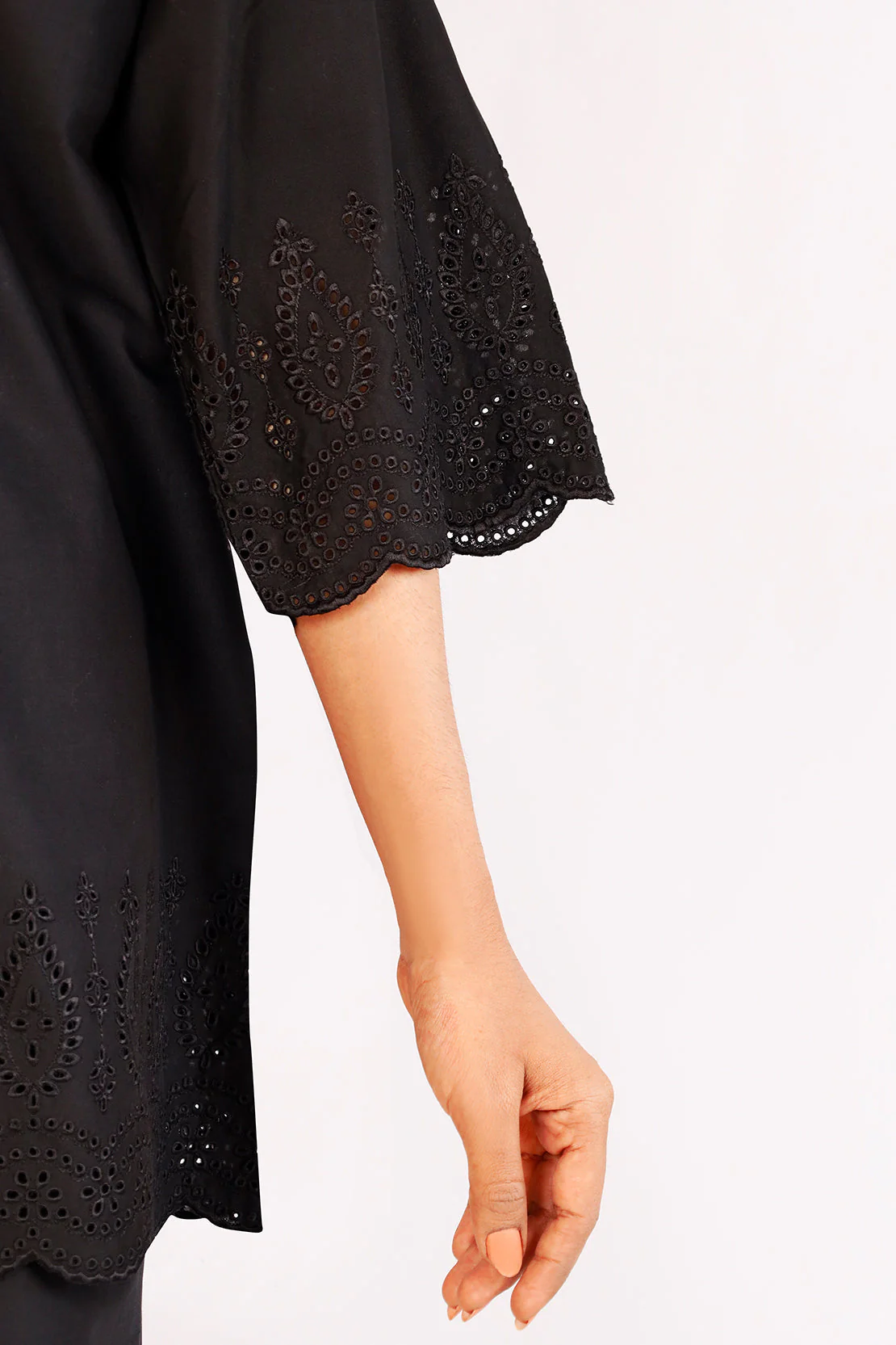 Solid Embroidered Cotton Stitched 2 Piece (Shirt/Trouser) - Image 5