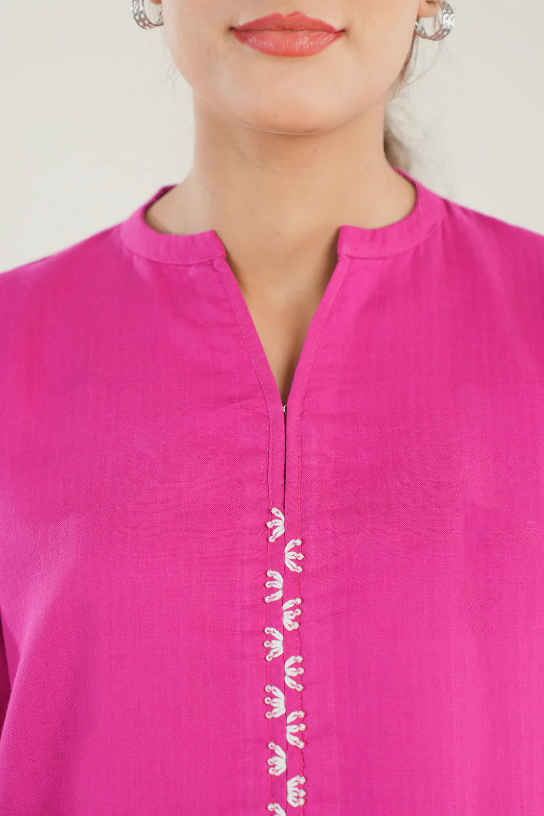 Solid Embroidered Cotton Stitched 2 Piece (Shirt/Trouser) - Image 6