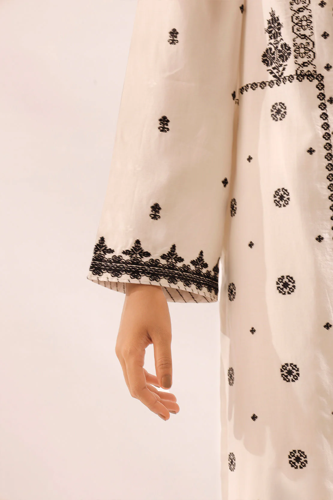 Solid Embroidered Cotton Stitched 2 Piece (Shirt/Trouser) - Image 5
