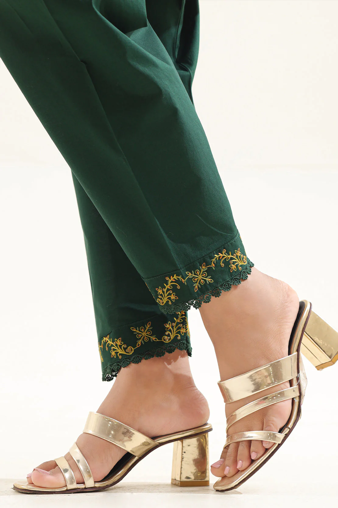 Solid Embroidered Cotton Stitched 2 Piece (Shirt/Trouser) - Image 6