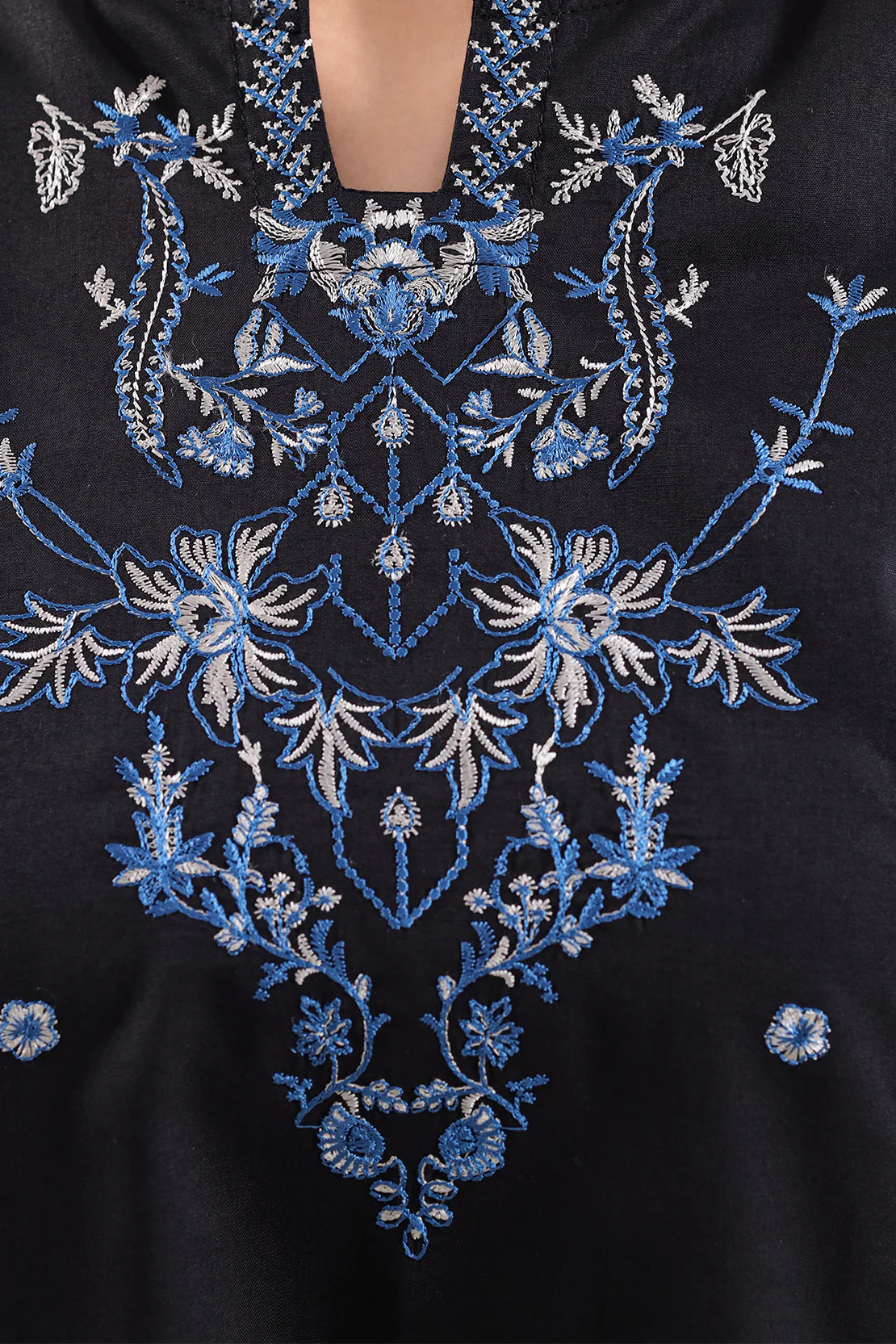 Solid Embroidered Cotton Stitched 2 Piece (Shirt/Trouser) - Image 4