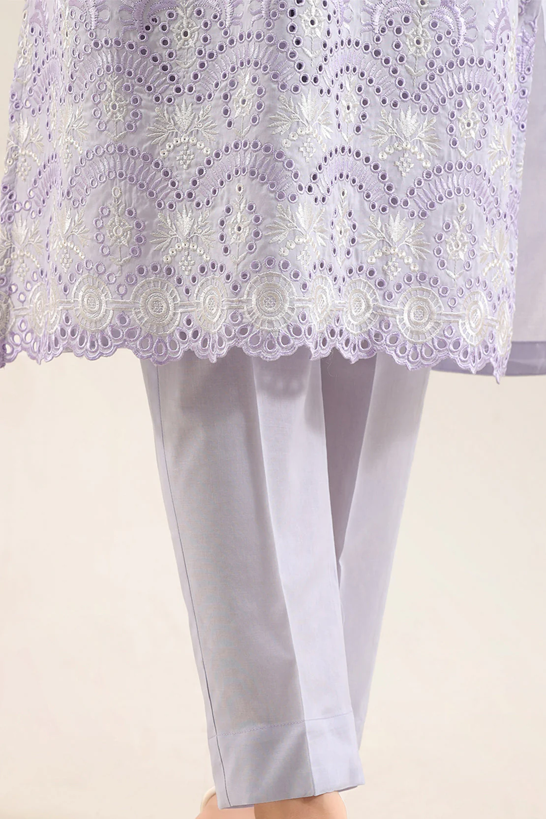 Solid Embroidered Cotton Stitched 2 Piece (Shirt/Trouser) - Image 5