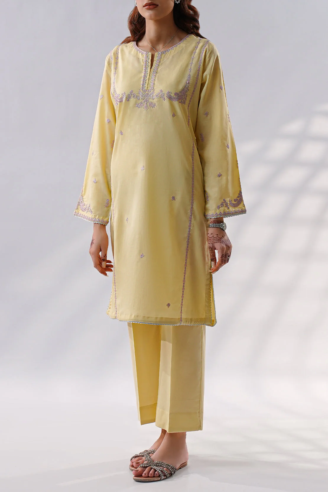 Solid Embroidered Cotton Stitched Shirt - Image 4