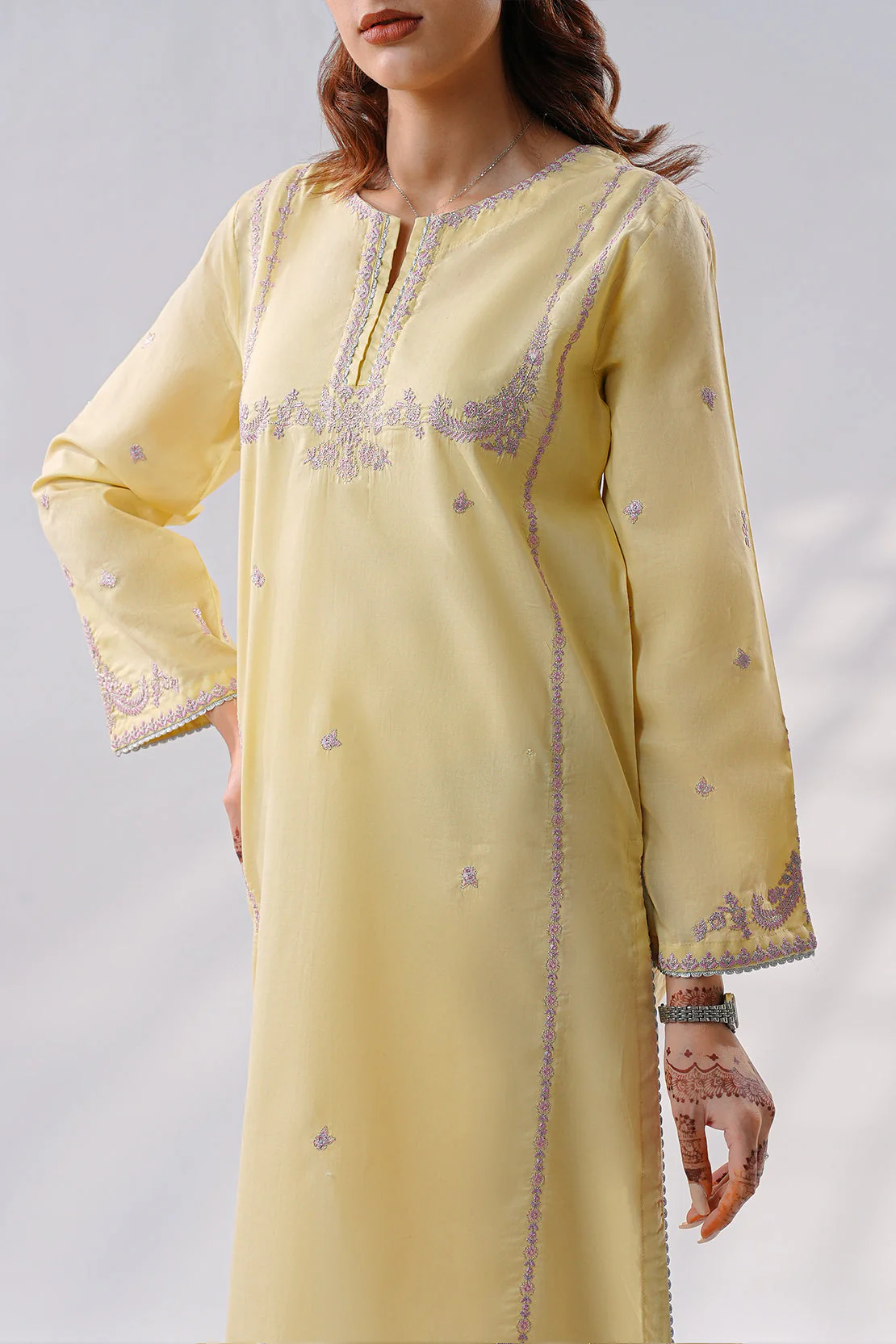 Solid Embroidered Cotton Stitched Shirt - Image 6