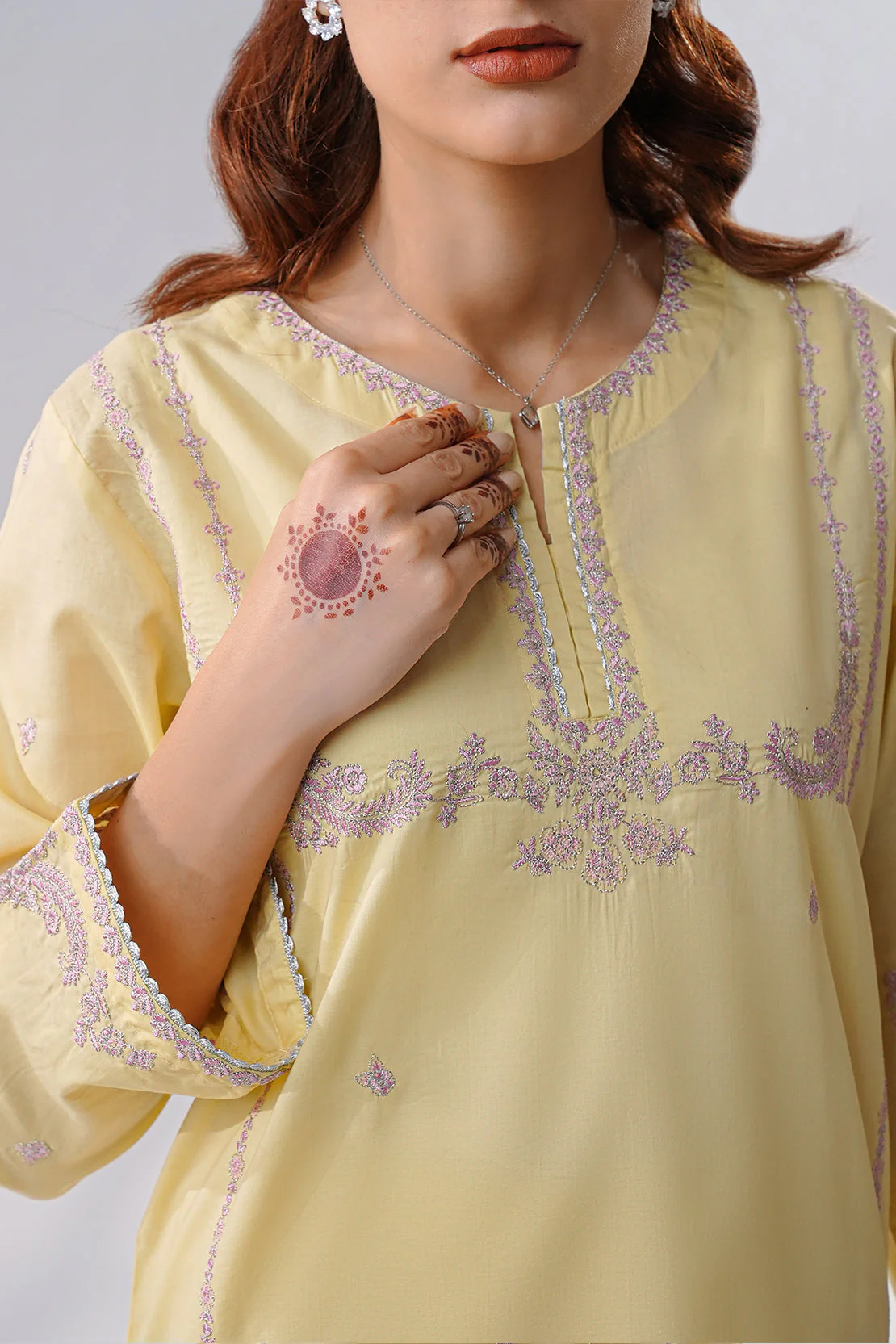 Solid Embroidered Cotton Stitched Shirt - Image 7