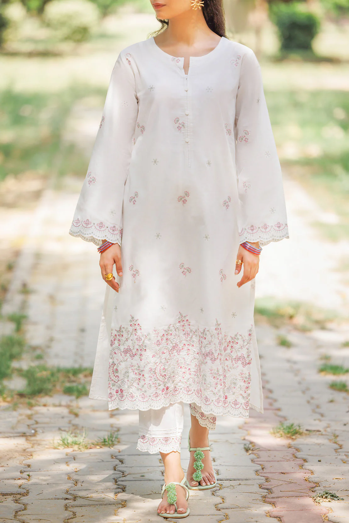 Solid Embroidered Cotton Stitched Shirt