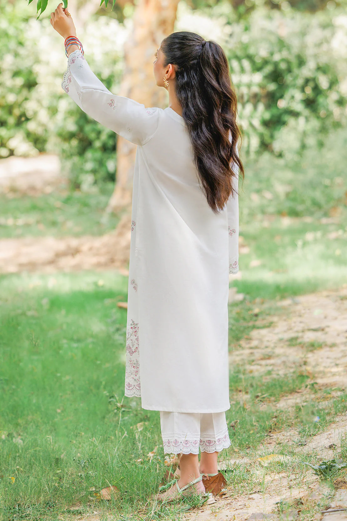 Solid Embroidered Cotton Stitched Shirt - Image 3