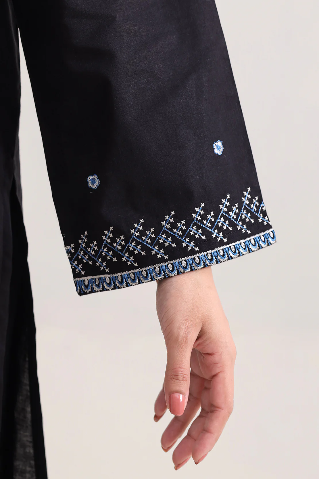 Solid Embroidered Cotton Stitched Shirt - Image 5
