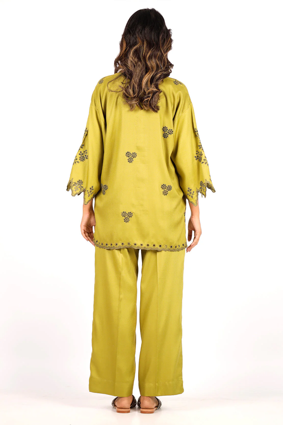 Solid Embroidered Dobby Crepe Stitched 2 Piece (Shirt/Trouser) - Image 3