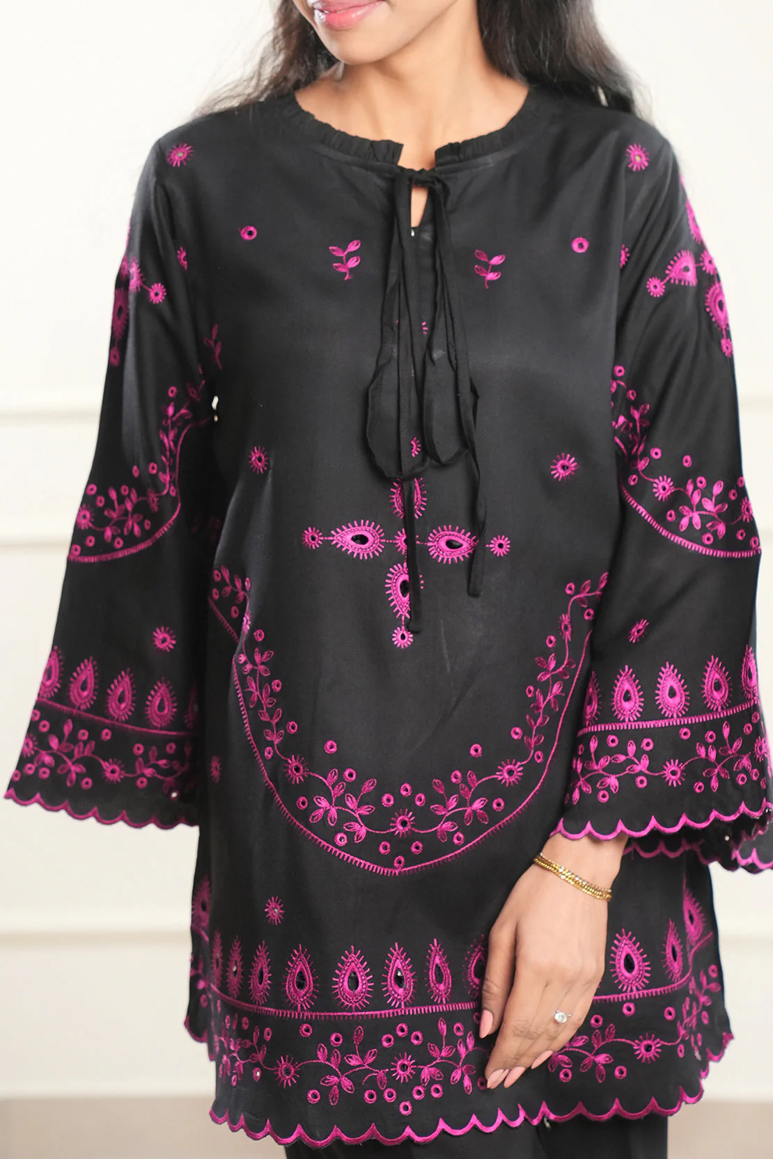 Solid Embroidered Dobby Crepe Stitched 2 Piece (Shirt/Trouser) - Image 6