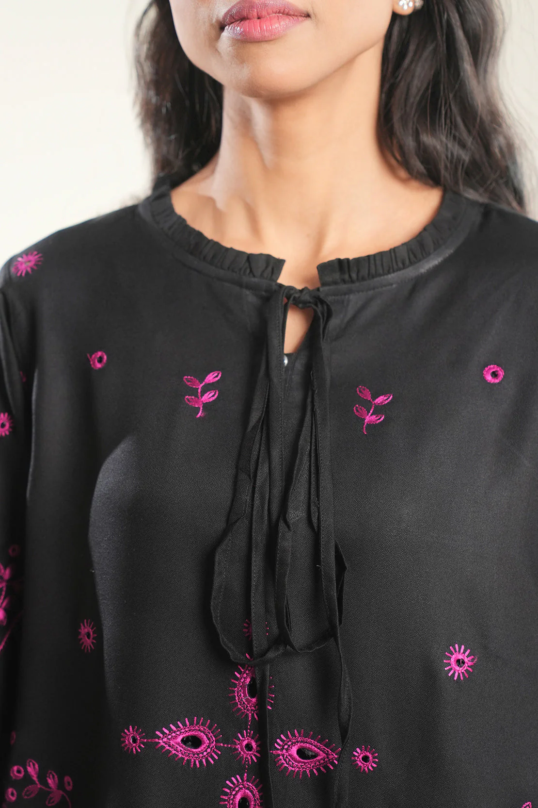 Solid Embroidered Dobby Crepe Stitched 2 Piece (Shirt/Trouser) - Image 7