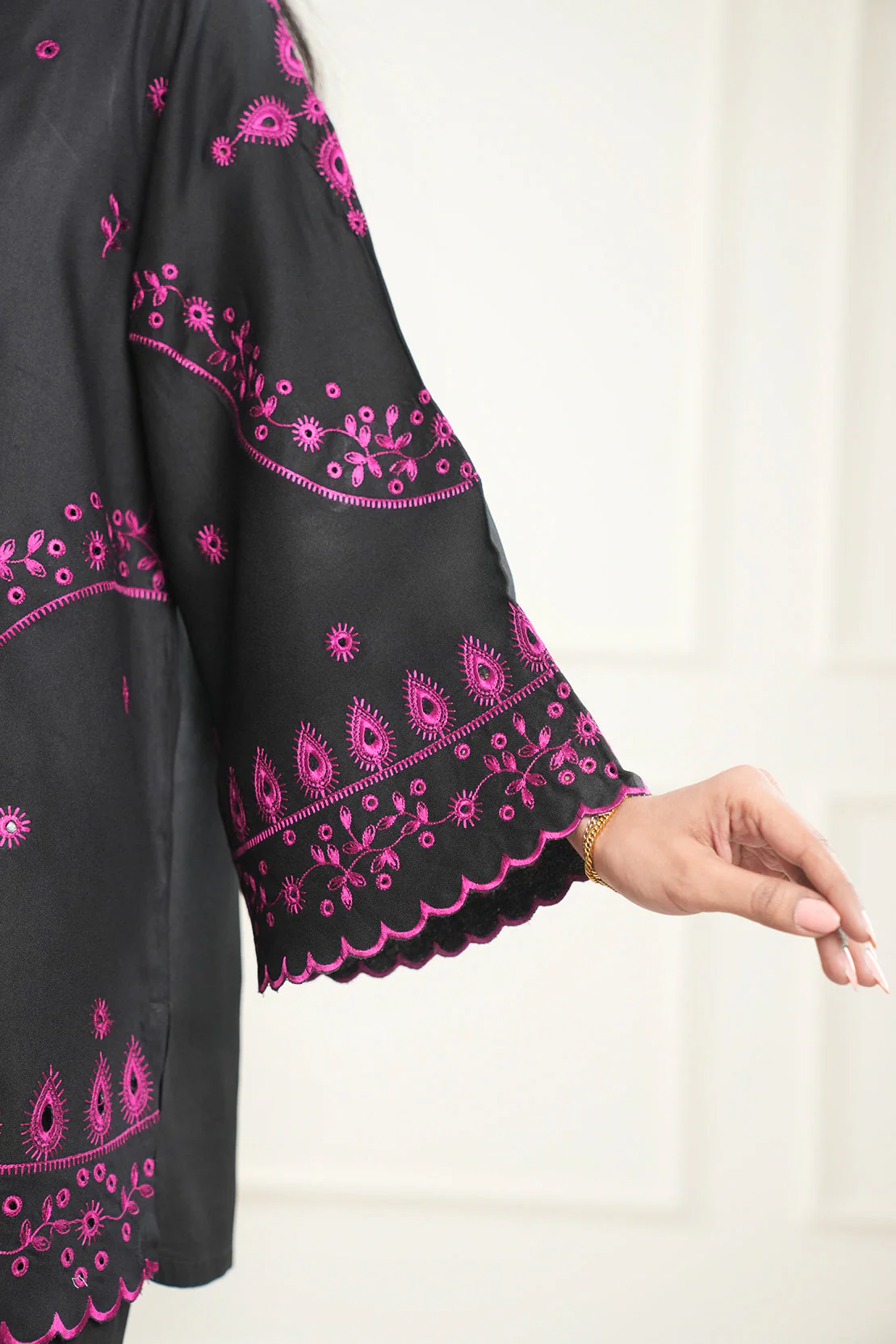 Solid Embroidered Dobby Crepe Stitched 2 Piece (Shirt/Trouser) - Image 8