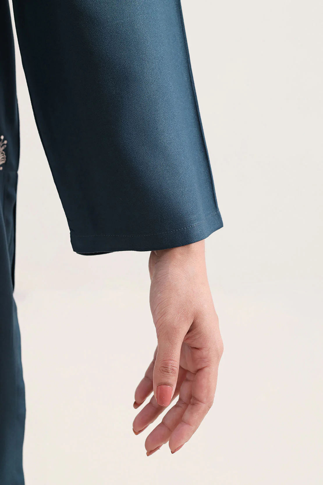 Solid Embroidered Dobby Crepe Stitched 2 Piece (Shirt/Trouser) - Image 4