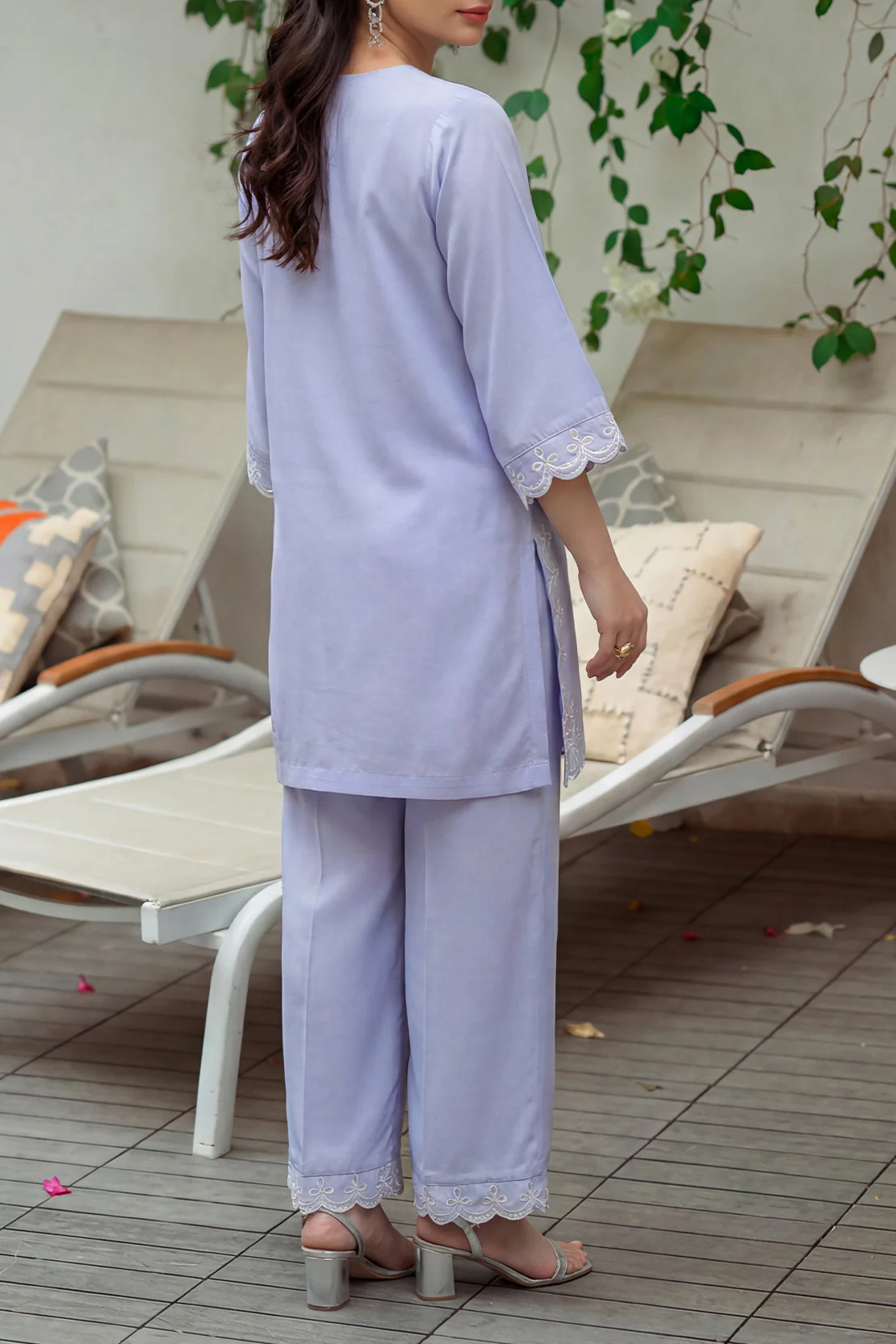 Solid Embroidered Easy Care Weave Stitched 2 Piece (Shirt/Trouser) - Image 4