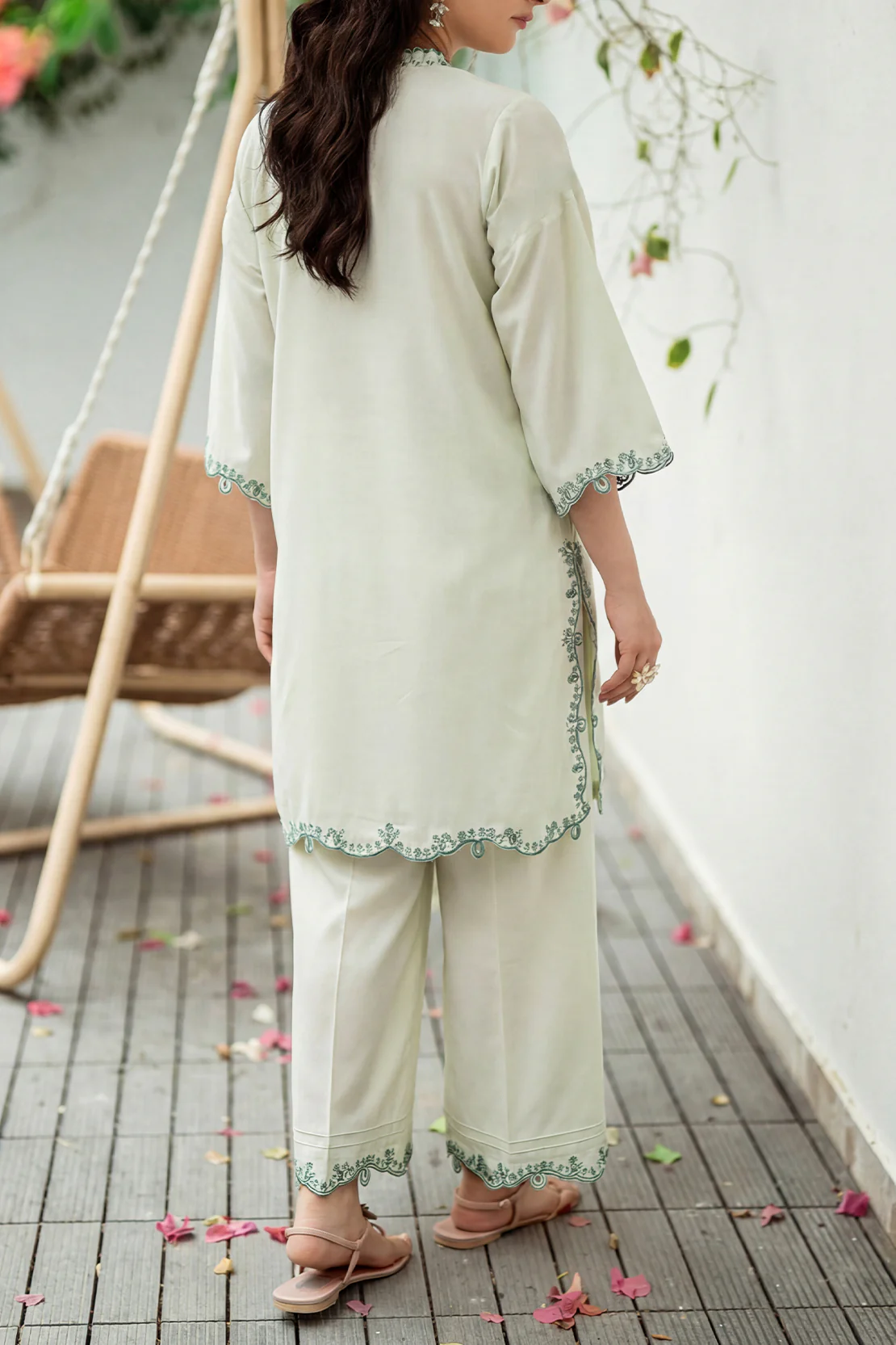 Solid Embroidered Easy Care Weave Stitched 2 Piece (Shirt/Trouser) - Image 4
